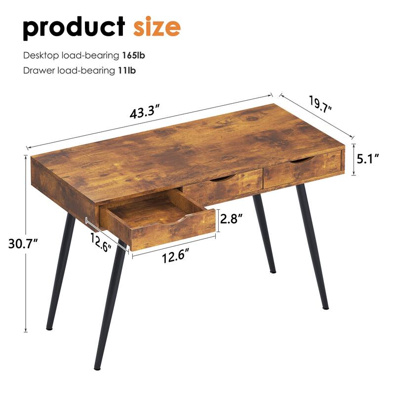 Computer Desk with 3 Drawer