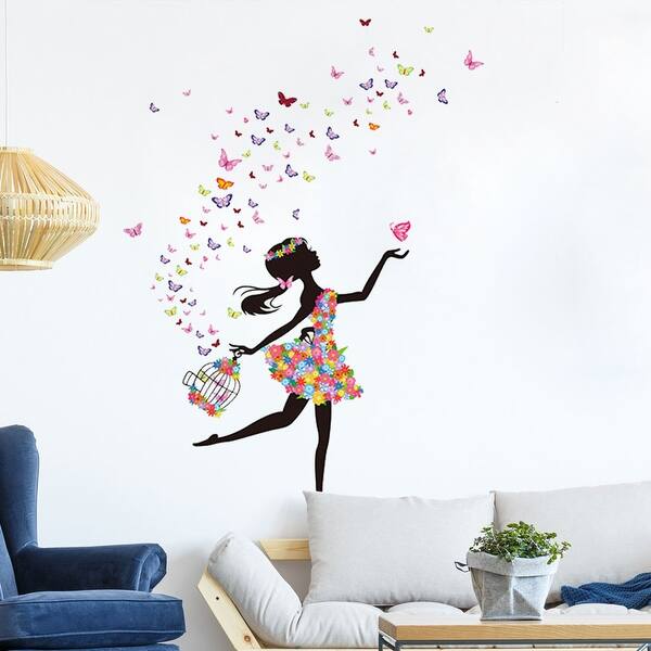Shop Butterfly Flower Removable Wall Sticker Decal Mural Christmas Room Wallpaper 35 4 X23 6 On Sale Overstock 25455132