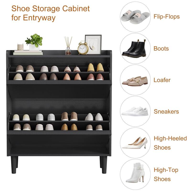 Drawer Wooden Shoe Cabinet with Adjustable Shelves