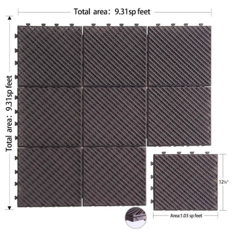 12" x 12" Square Composite Deck Tile
