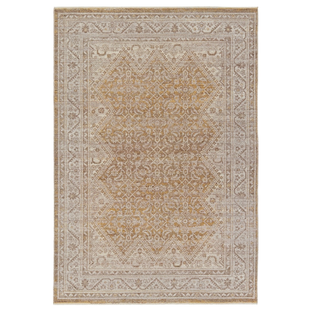 Harriet Medallion Gold/ Light Gray Area Rug