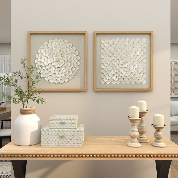 Shell Geometric Handmade Overlapping Shells Shadow Box with