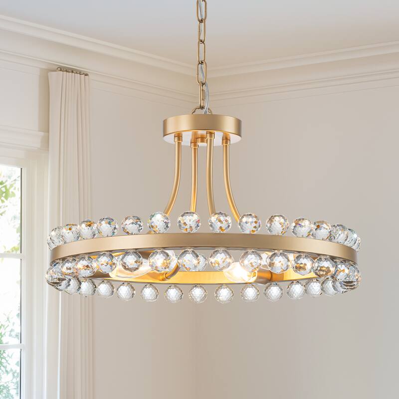 Starsky 4/9-Light Candle Style Wagon Wheel Chandelier - Brass - 4-Light