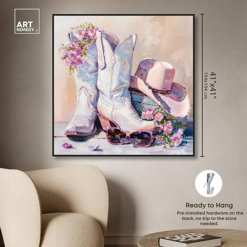 Spring Pink Cowboy Necessities Canvas by Art Remedy