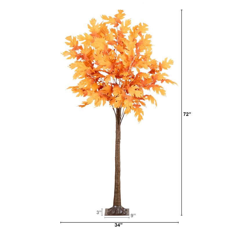 Pre-Lit Maple Artificial Tree - 6’ - Warm White LED Lights