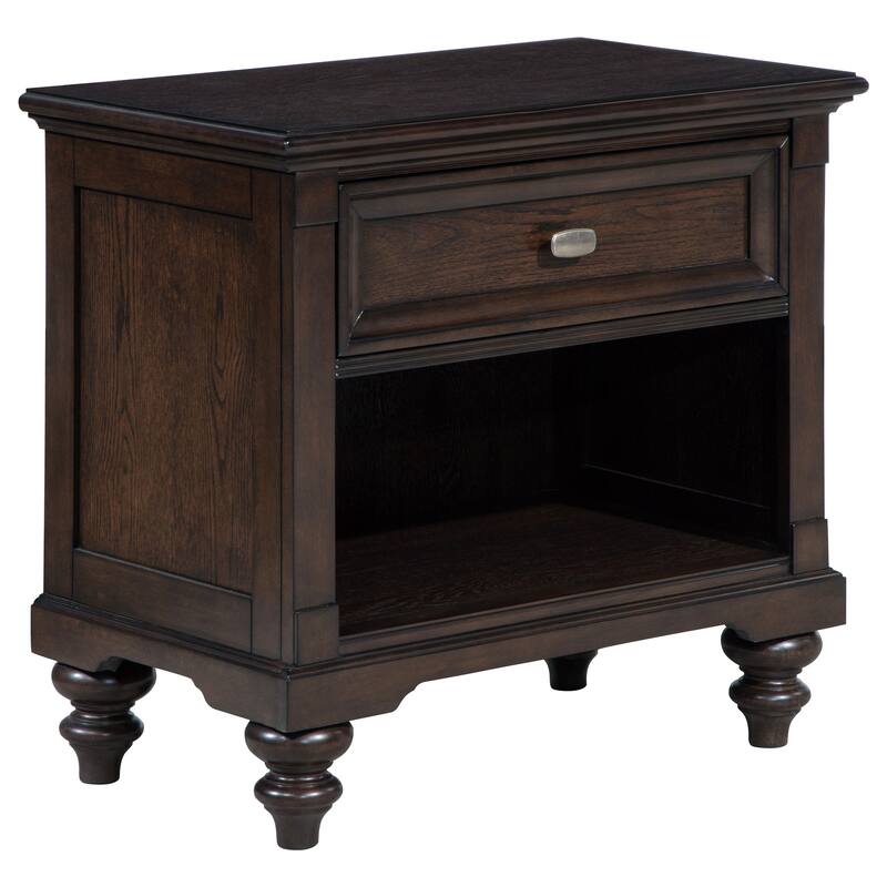 Devon Bedroom Set Wine Red and Dark Oak