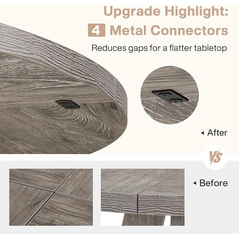 Round Dining Table Office Table, 47-Inch Kitchen Table Meeting Table with Sturdy Pedestal Base, Easy Assembly