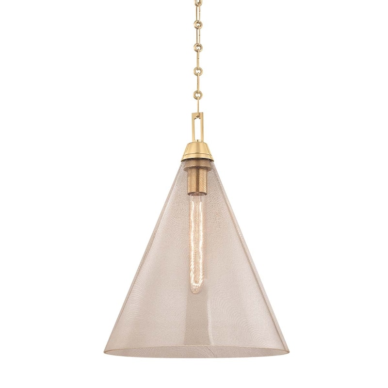 Hudson Valley Lighting Newbury Single Light 14" Wide Pendant - Aged Brass