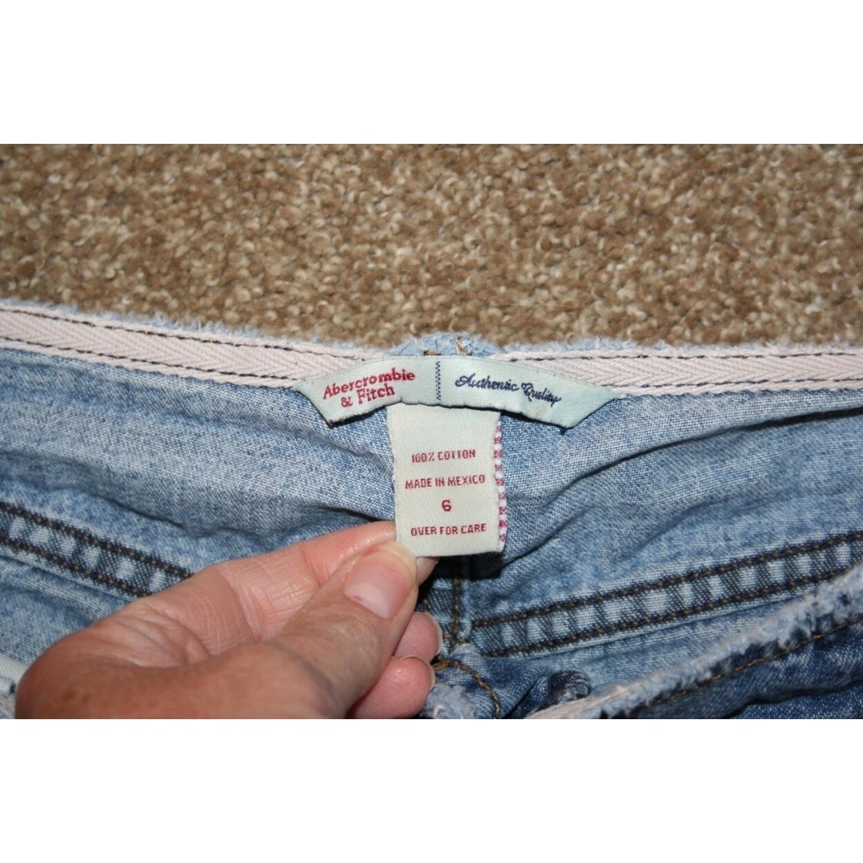Shop Abercrombie Fitch 6 Blue Jean Shorts Waist 32 Button Fly