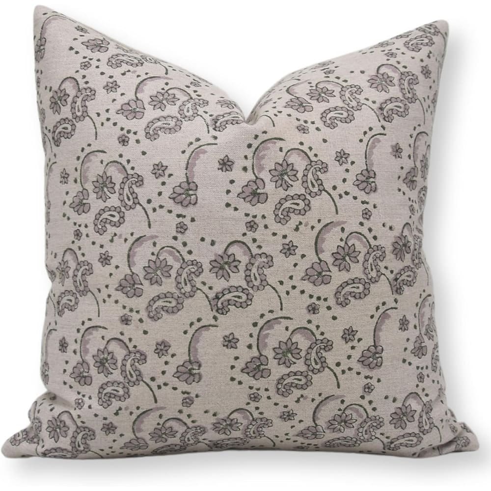 Fabdivine Plush Linen Block Print Pillow Cover Artisan Decor, Sajawat