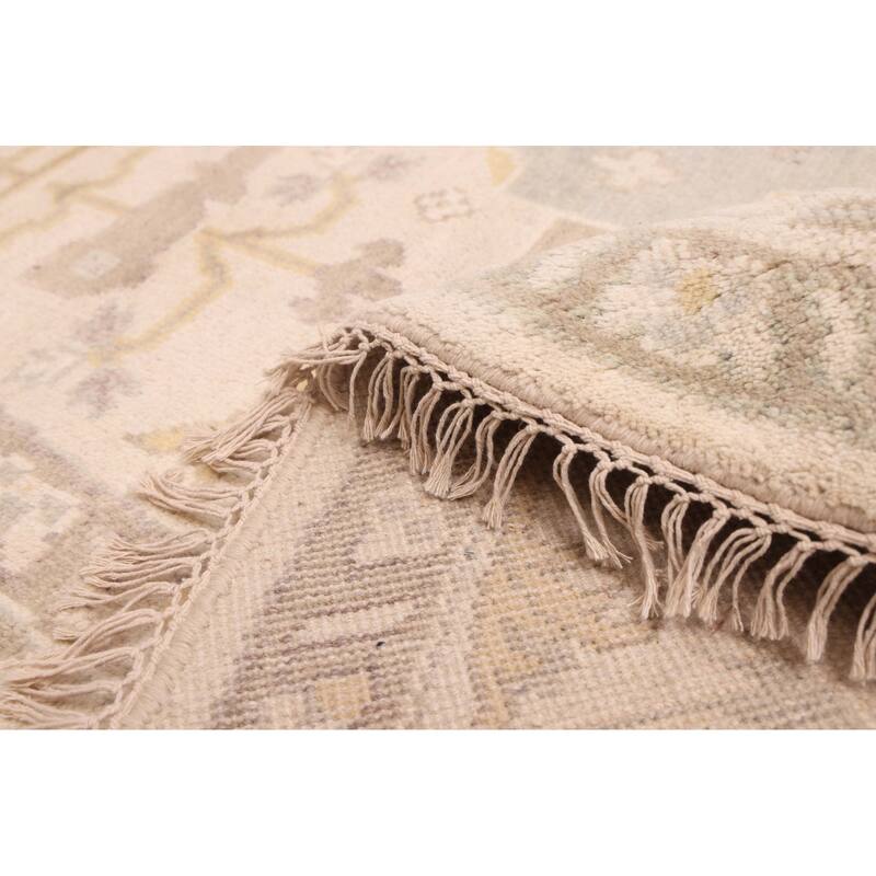 ECARPETGALLERY Hand-knotted Royal Oushak Cream Wool Rug - 8'0 x 7'11