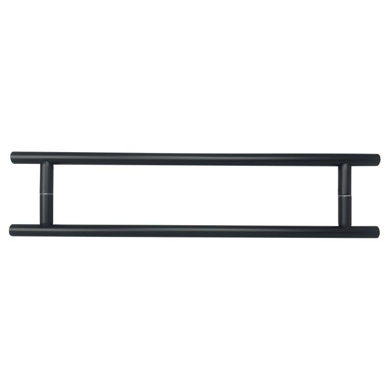 CEL 18" x 18" Stainless Steel Ladder Style Back to Back Pull Handle for Shower Door - Matte Black