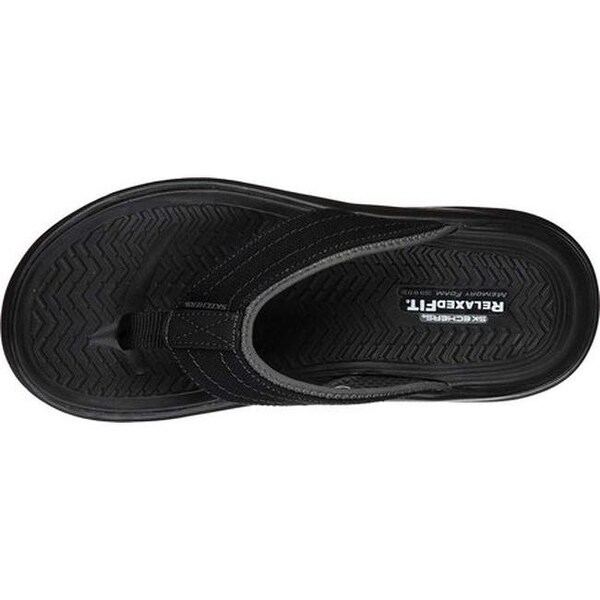skechers black flip flops