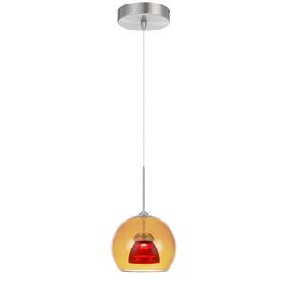 Series Amber Clear Red Glass Pendant with Canopy