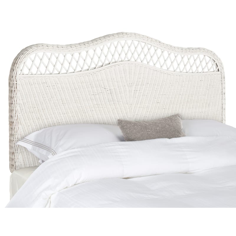 SAFAVIEH Masja White Washed Rattan Headboard (Full) - White/White - Full