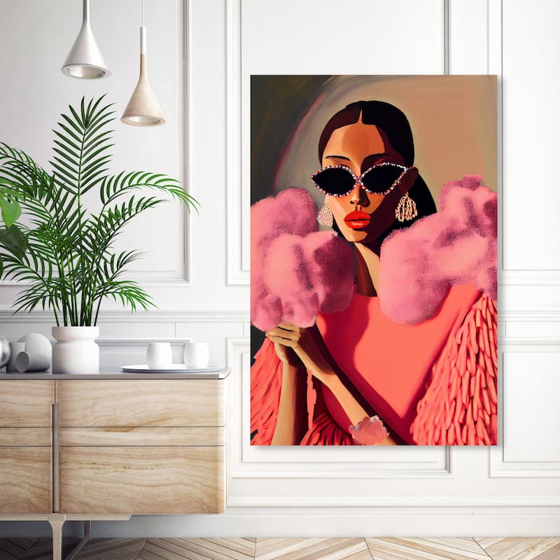 Wynwood Studio Fashion and Glam Glamorama III Pink and Coral Glam Wall Art Canvas Print - 54 x 36