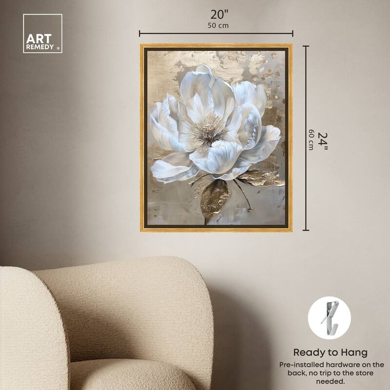 Art Remedy Athenas Flower Framed Floral Fine 1 Piece Canvas Wall Art