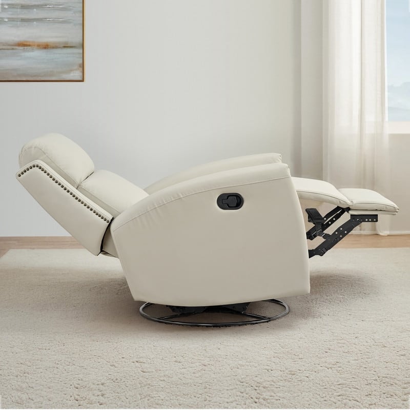 Jerome Swivel Glider Recliner Nursery Chair Manual Push Back Recliner