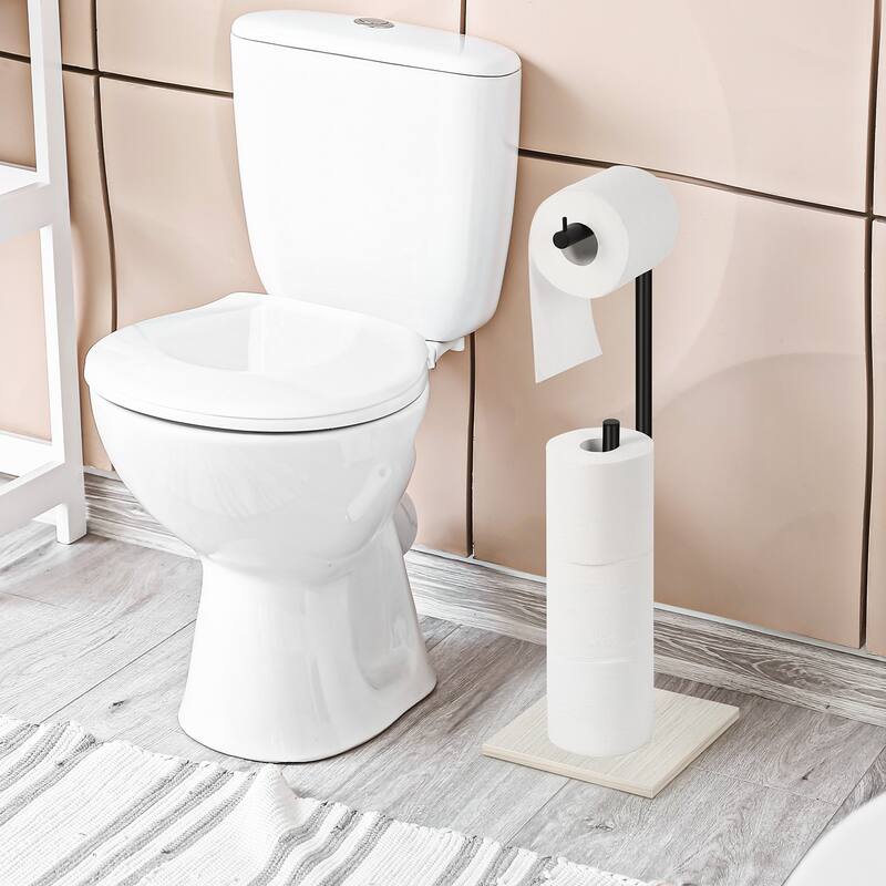 Bathroom Toilet Paper Holder Stand with Reserve