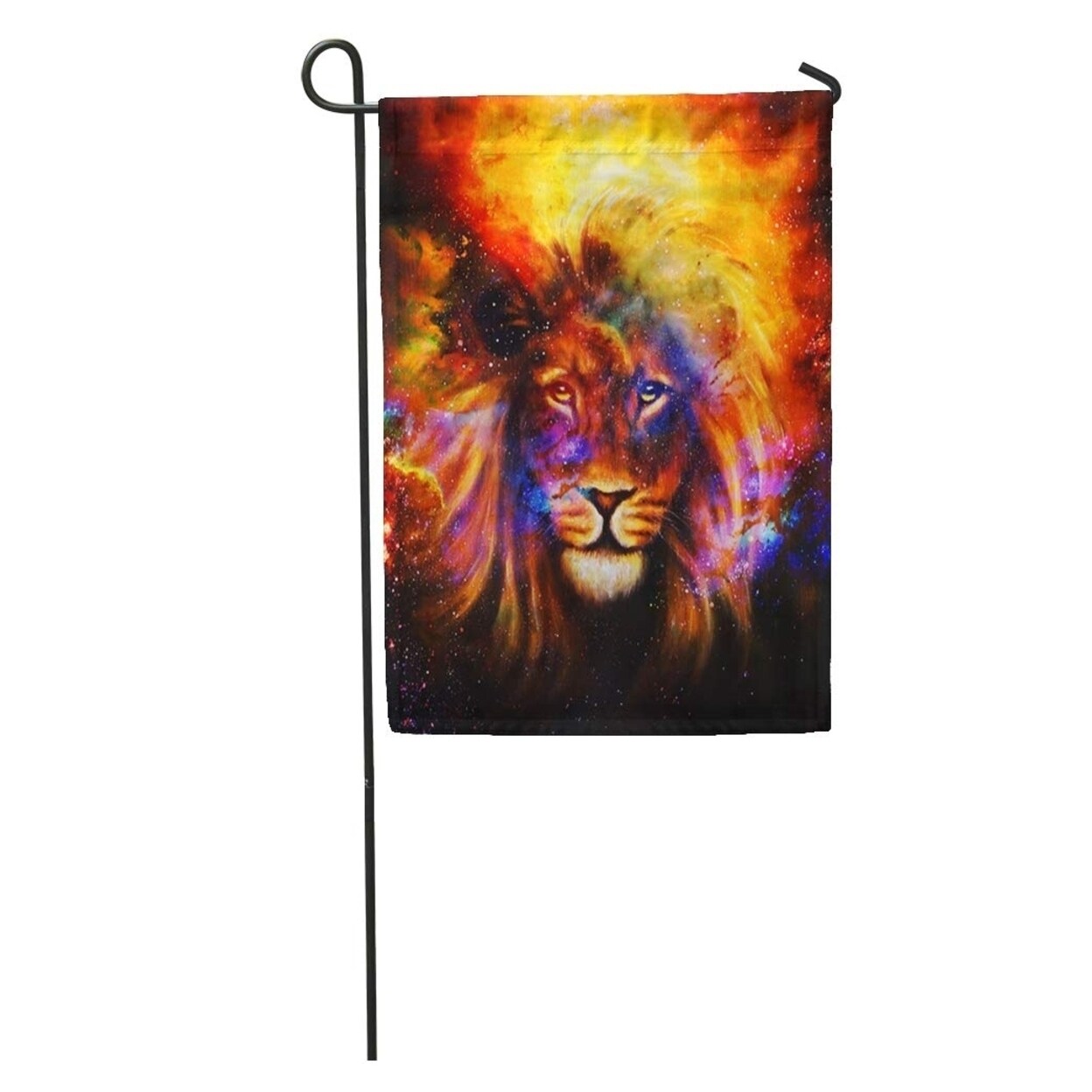 Shop Face Portrait Lion In Cosmic Space Eye Contact Galaxy King Garden Flag Decorative Flag House Banner 28x40 Inch Overstock