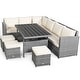 preview thumbnail 56 of 66, Costway 7 PCS Patio Rattan Dining Set Sectional Sofa Couch Ottoman - See Details