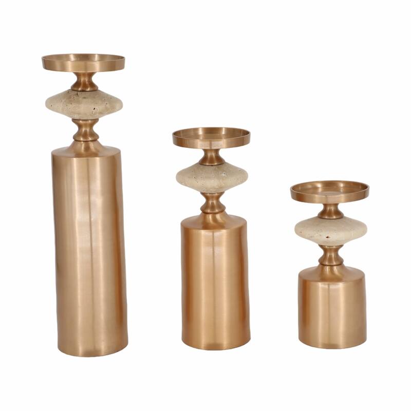 Modern Decorative Candle Holders with Silhouettes- Set of 3 - 9" - 12"