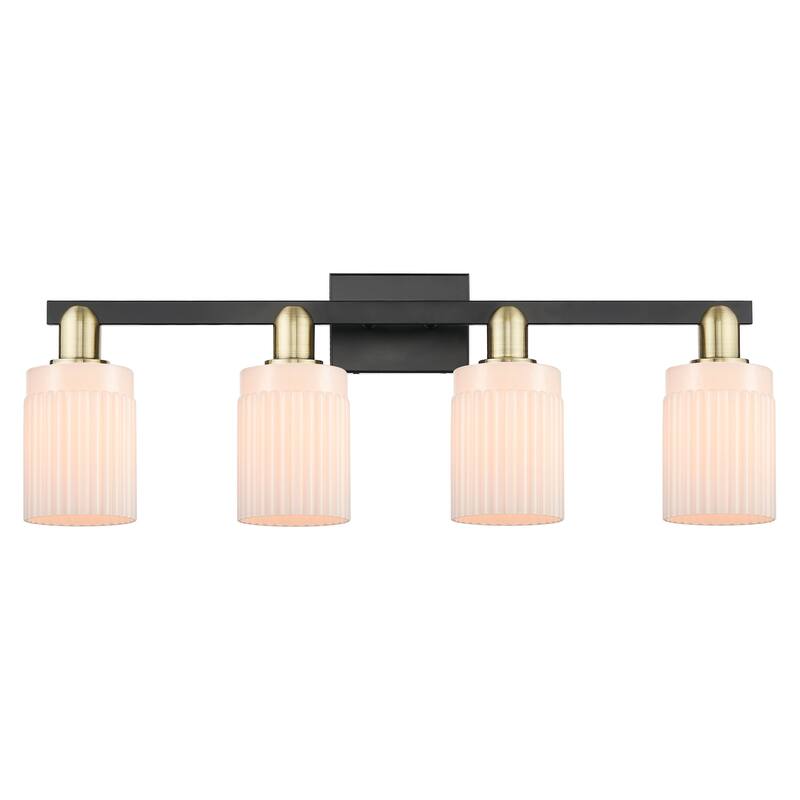 Innovations Lighting 716-4W-11-32 Hadley Vanity Hadley 4 Light 32" - Black Antique Brass / Matte White