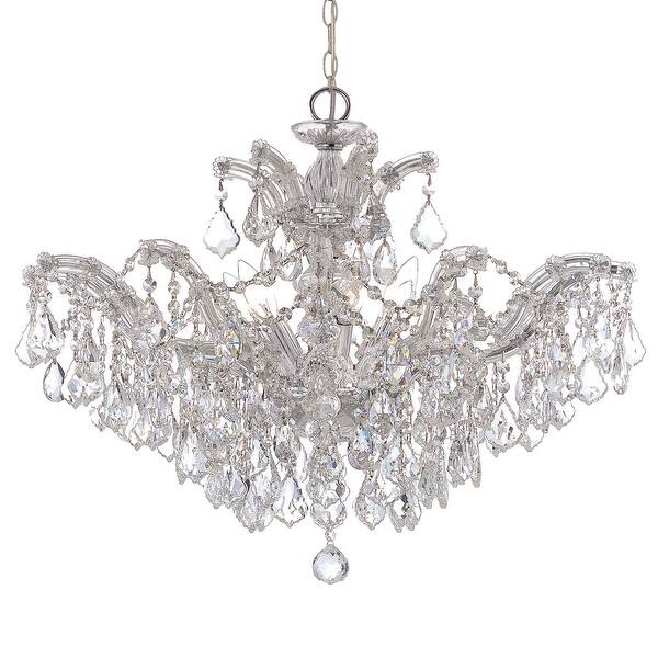 slide 2 of 3, Maria Theresa 6 Light Clear Crystal Chrome Chandelier - 27'' W x 20'' H