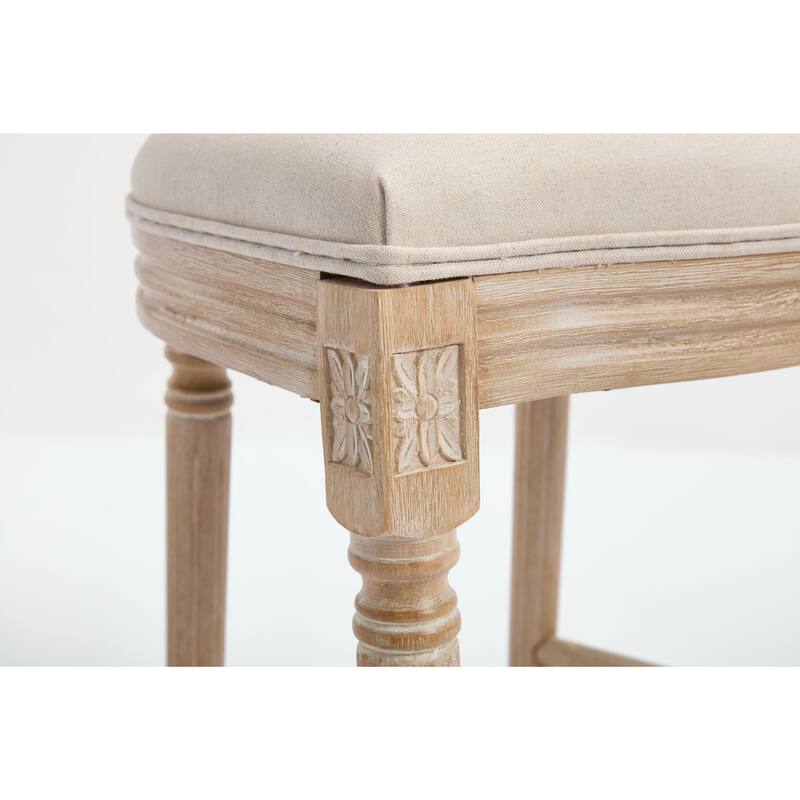 Set of 2 French Country Dining Chairs, Upholstered with Round Back Design