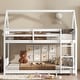 preview thumbnail 29 of 40, Twin Over Twin House Bunk Bed with Playful Roof Design Safety Guardrails & Ladder (250lb Capacity) White