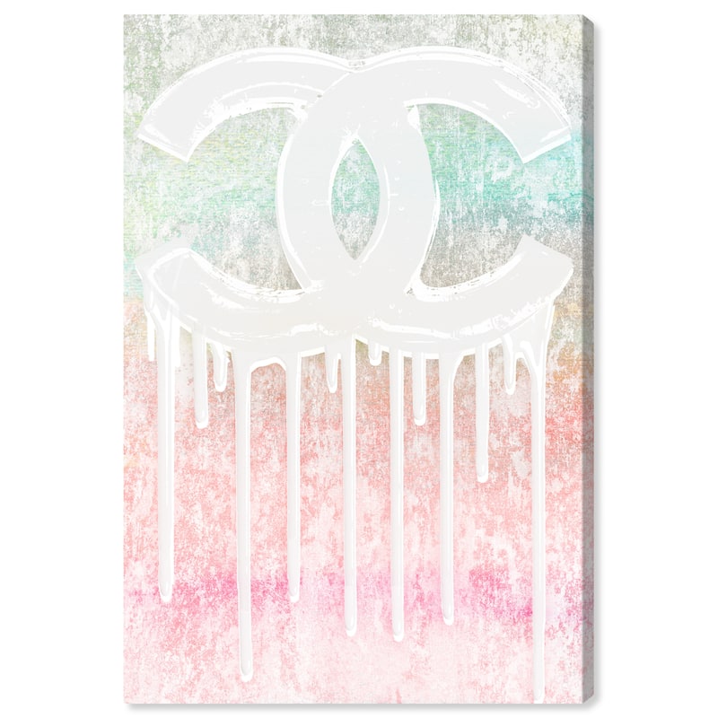 Wynwood Studio Canvas Fashion and Glam DrDripping Candy Coco Pink and Pastel Pink Modern & Contemporary Wall Art Canvas Print