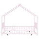 preview thumbnail 15 of 16, Twin Size Metal House Bed with Twin Size Trundle Storage Bed, White