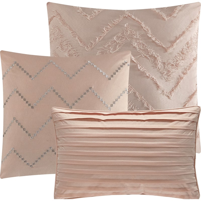 Textured Geometric Pattern 7 Piece Cassy Comforter Set by Nanshing