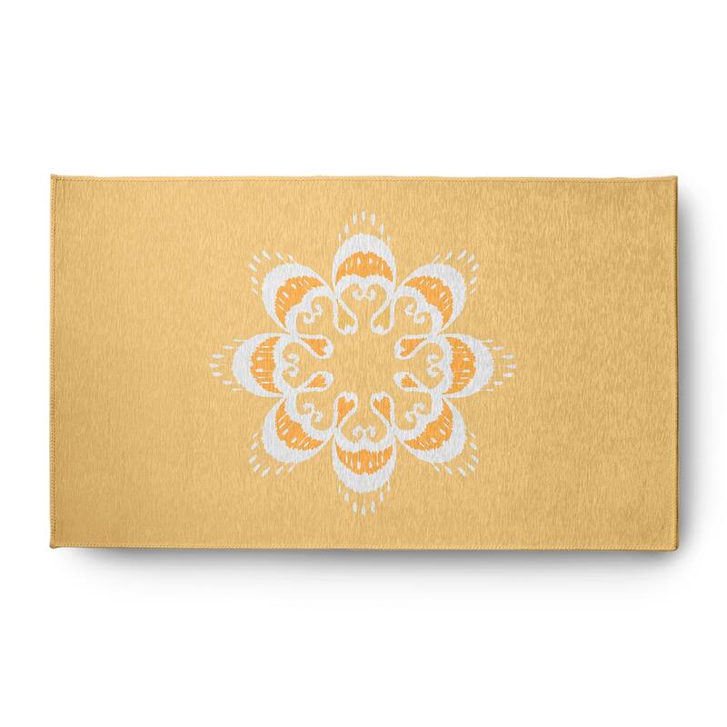 Ikat Mandala Chenille Rug - Sunshine Yellow - 3' x 5'