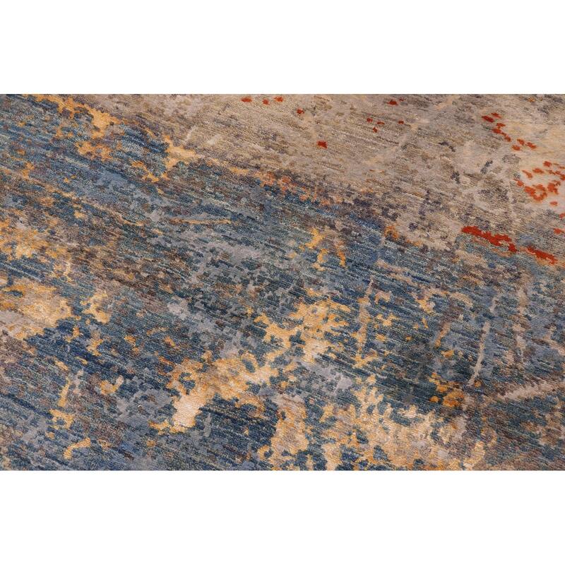 Modern Ziegler Alexis Blue Rust Wool&Silk Rug - 10'1'' x 14'3''