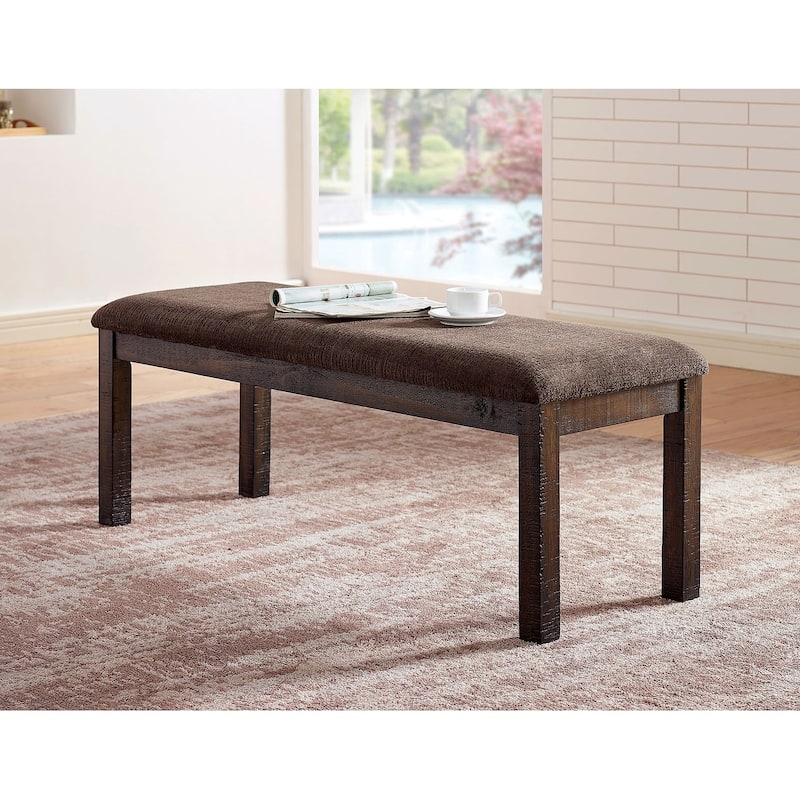 Classic Elegant Design Wooden 1pc Bench Only Dining Room Upholstered Seat Walnut Finish Bench