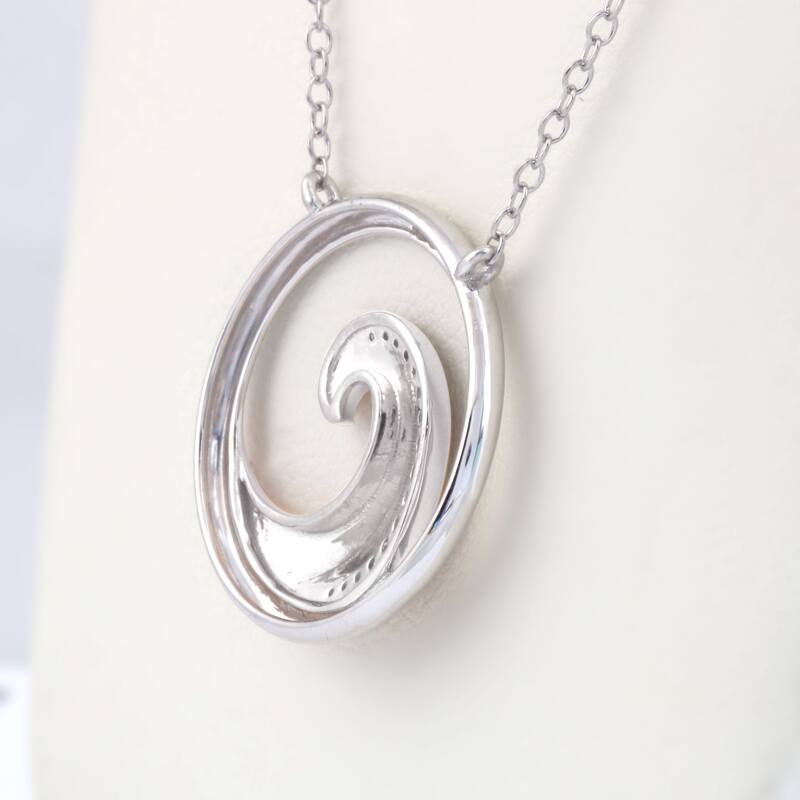 1/20ct Diamond Four Elements of Nature-Water Pendant Necklace in Silver for Women