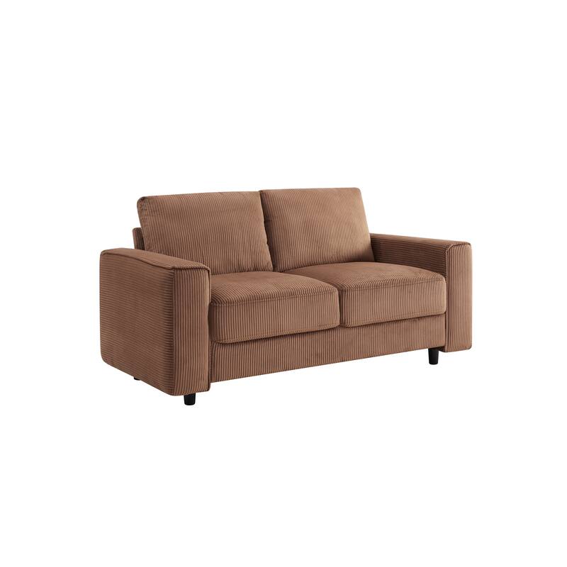Modern Contemporary Upholstered Corduroy Plush Tufted Loveseat