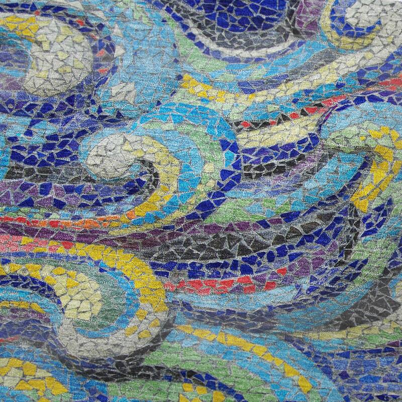 Premium Machine Washable ASB193 Mosaic Wave Sherpa Throw Blanket