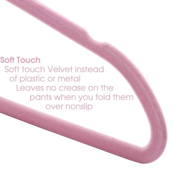 10pcs/pack Velvet Non-slip Children's Clothes Hangers (pink)