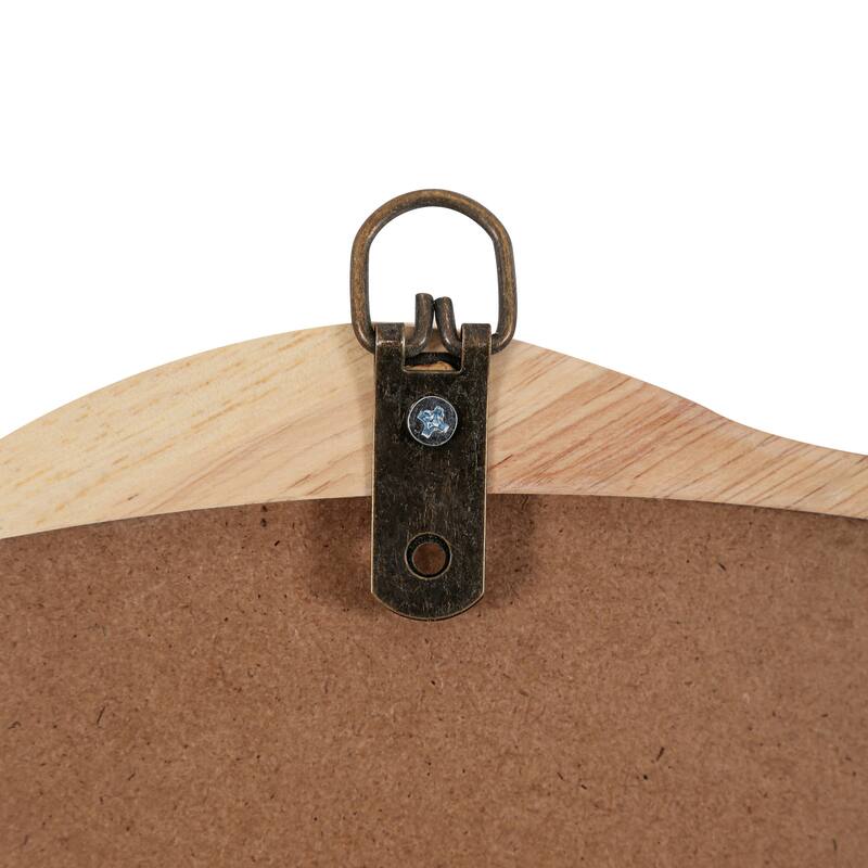 Roomfitters 42" Solid Wood Wavy Mirror, Large Modern Round Wall Decor for Bathroom, Bedroom & Entryway, Natural Wood