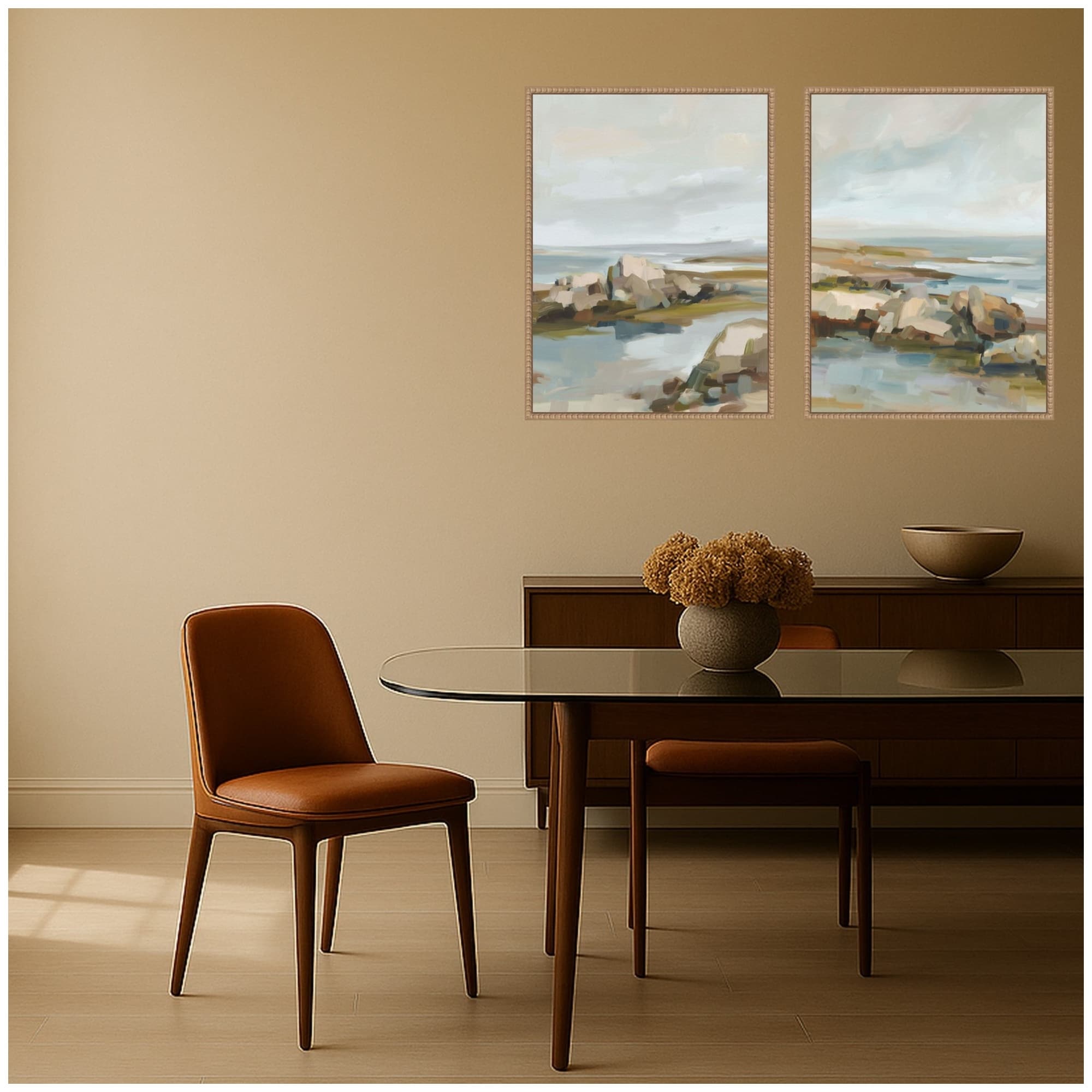 Kate and Laurel Seaside I & II 2 Piece Framed Canvas Wall Art Set by Amy Lighthall