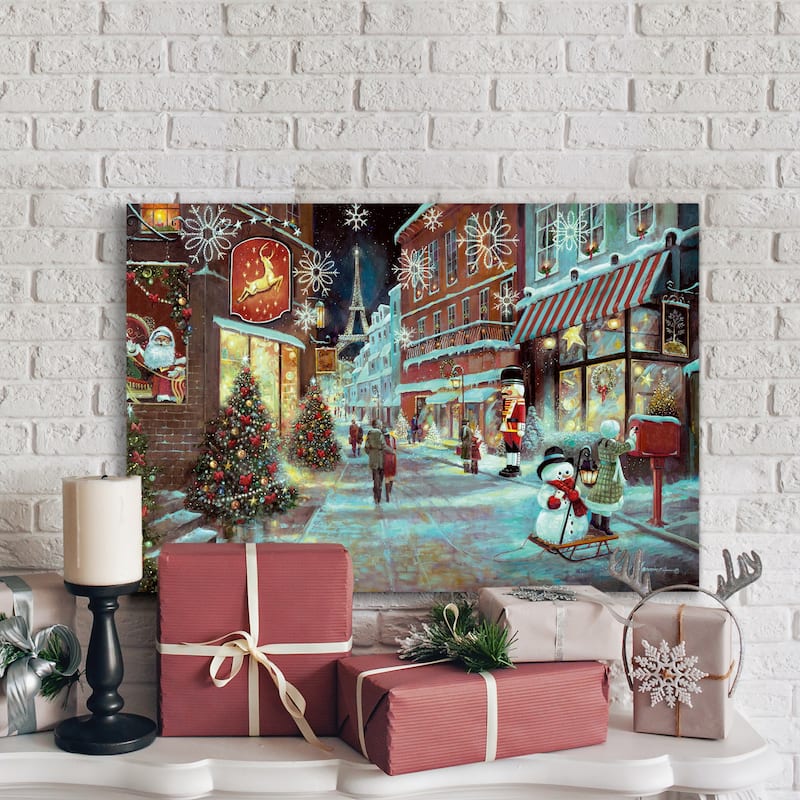 Paris Christmas-Premium Gallery Wrapped Canvas - Ready to Hang