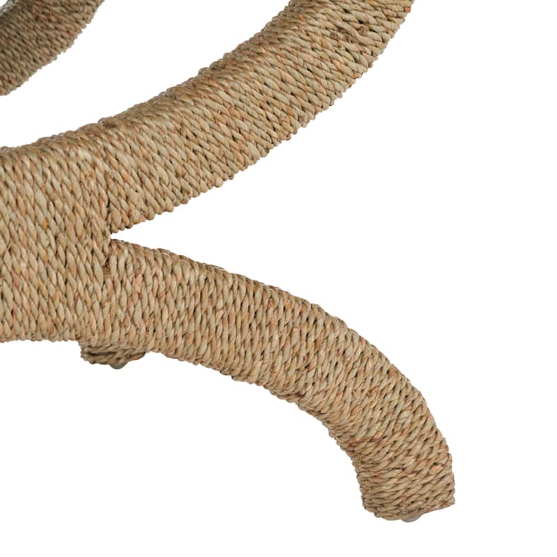 SAFAVIEH Couture Gunda Beige Woven Sea Grass Ottoman