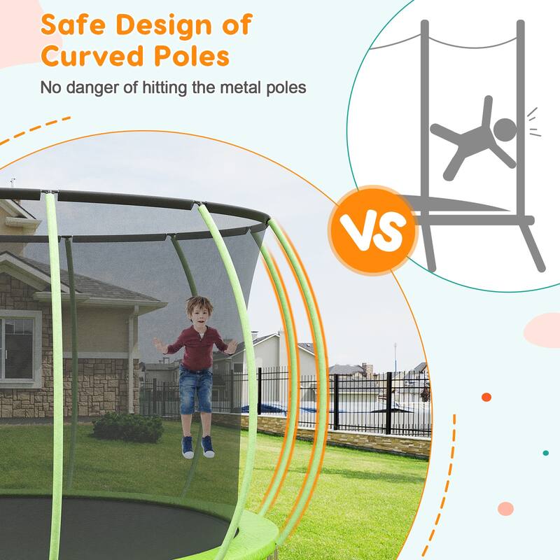 Trampolines for Kids Adults with Enclosure Ladder for Outdoor Jump