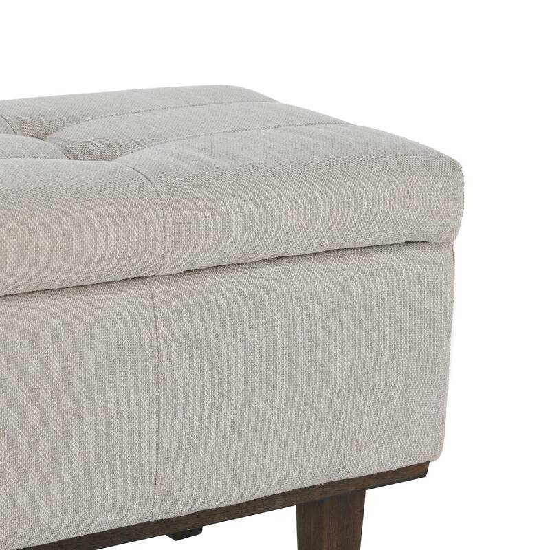 Louise Tufted Storage Bench, Light Beige 54" By Kosas Home