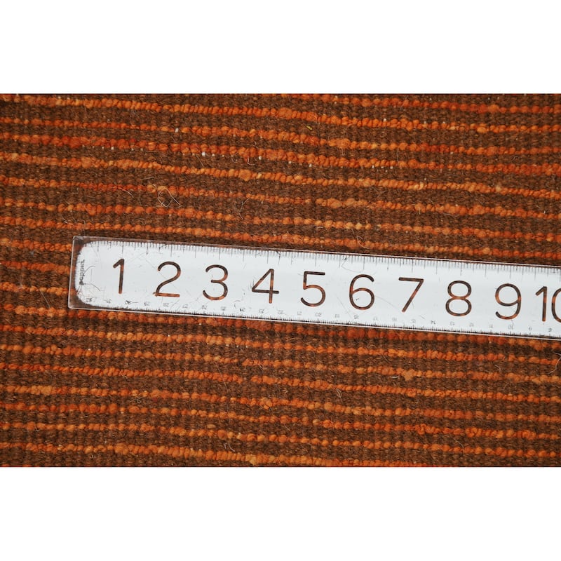 Orange Moroccan Oriental Area Rug Handmade Modern Bedroom Wool Carpet - 6'9" x 9'10"