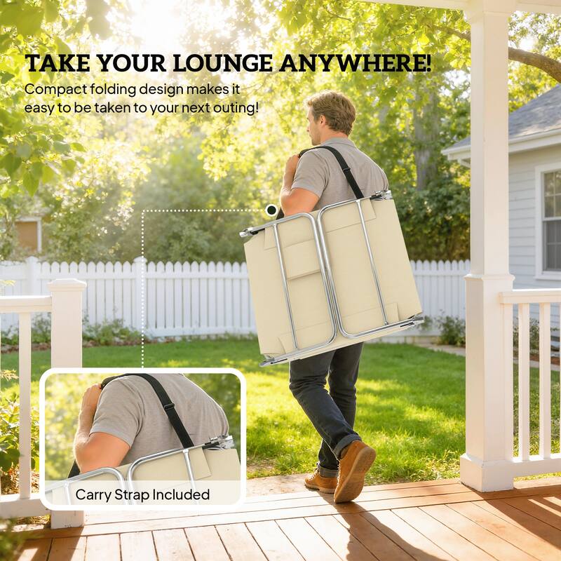 Outsunny Chaise Lounge Chair Outdoor Set of 2 with Face Arm Hole, 5-Position Reclining Face Down Tanning Chair with Carry Strap