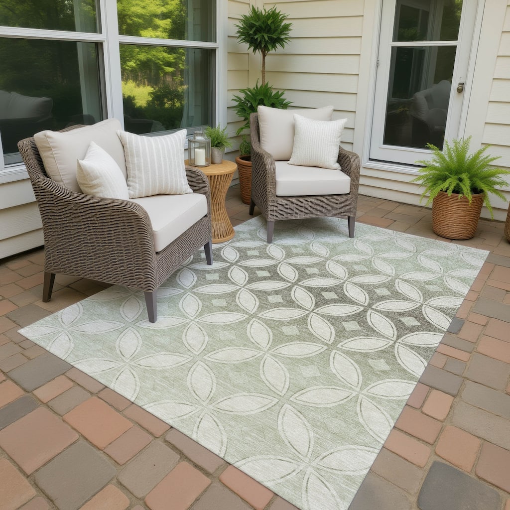 Machine Washable Indoor/ Outdoor Modern Gia Chantille Rug