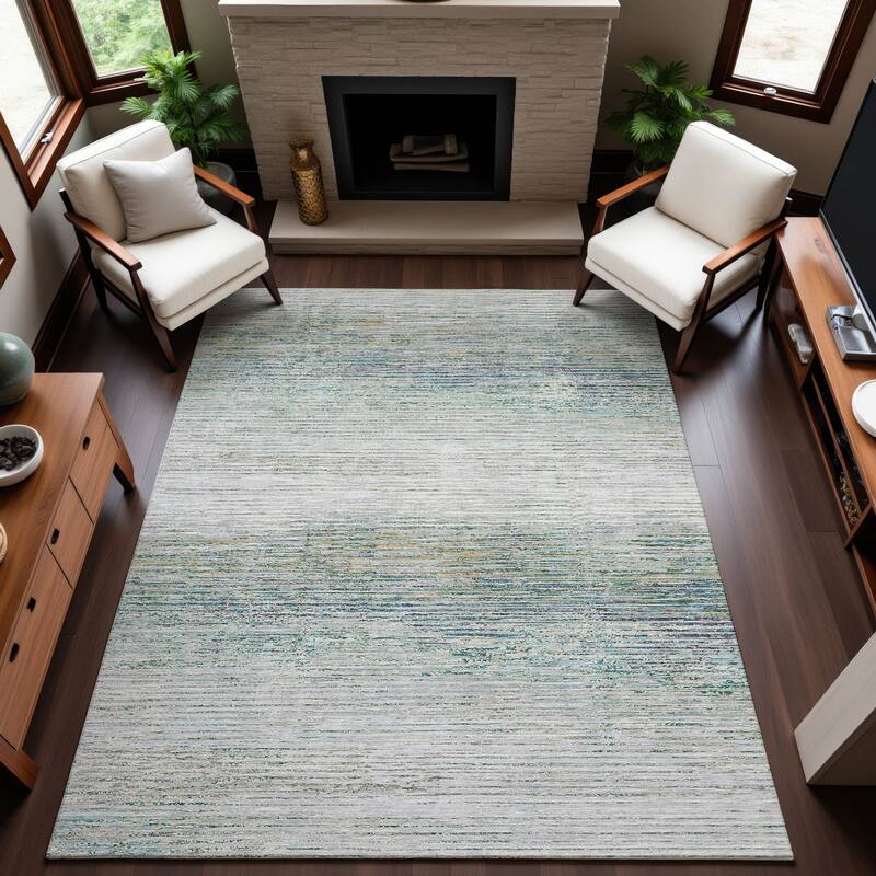 Premium Washable Super Soft Ombre Stripes Mayfield Rug - Linen - 5' x 7'6"